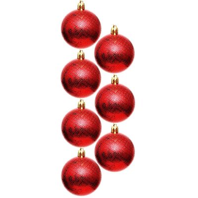 49. Dekorative Kunststoffkugeln, 6 cm, Set mit 35 Stück, rot