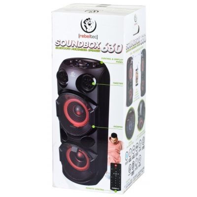 6. Rebeltec SoundBox 630 Tragbarer Bluetooth-Stereo-Lautsprecher, Schwarz, 70 W RMS