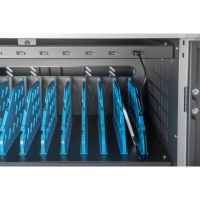 11. DIGITUS mobiler Schrank auf Rollen zum Laden von Notebooks/Tablets bis zu 15,6 Zoll