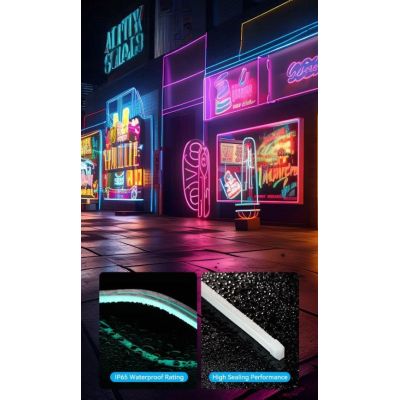 11. Vention Silikon-Neon-LED-Streifen mit IR-Fernbedienung und 12-V-Gleichstromnetzteil, 5 m