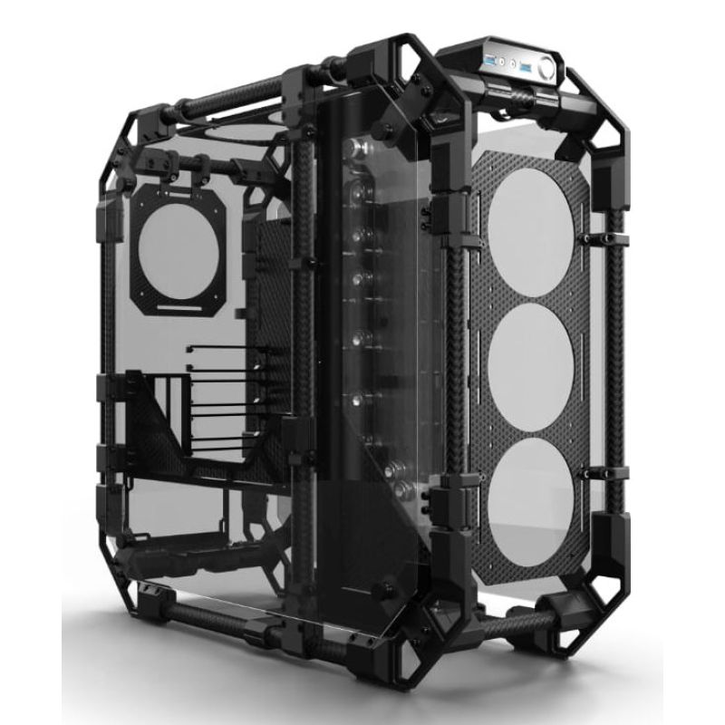 Alphacool Apex Pro Skeleton Full Tower Gehäuse Schwarz, Carbon