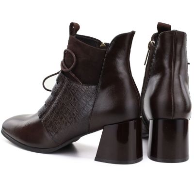 10. Gefütterte Damen-Ankle-Boots mit hohem Absatz, braun, Vinceza 58670