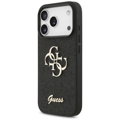 2. Guess Fixed Glitter Big 4G Hülle für iPhone 17 Pro / 18 Pro - Schwarz