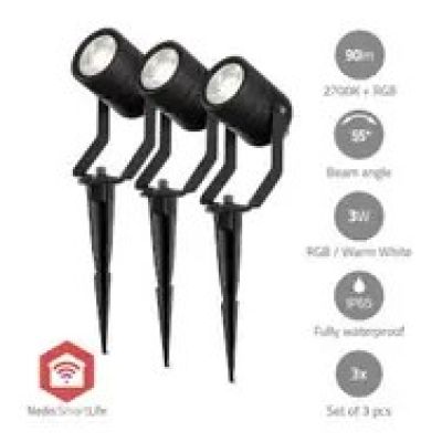 18. Nedis ZBLOS10RGBW3 Smartlife RGB Zigbee 3.0 3W 3er-Pack Außenleuchte
