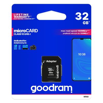 3. GoodRam M1AA-0320R12 Speicherkarte (32 GB; Klasse 10; + Adapter)