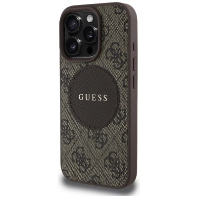 2. Guess 4G Circle Classic Logo MagSafe Hülle für iPhone 16 Pro Max - Braun