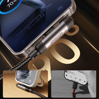 4. Joyroom S-A56 EnjoyX Series 90° USB-C - USB-C Kabel 60W 1,2m - schwarz