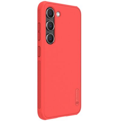 3. Nillkin Super Frosted Shield Pro Hülle für Samsung Galaxy S23+ gepanzerte Hülle + Telefonständer rot