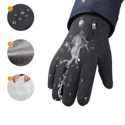 3. Rutschfeste Winter-Handy-Sporthandschuhe (Größe XL) – schwarz