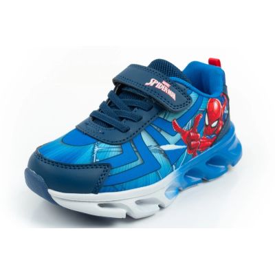 3. Leomil Kinder-Sportschuhe Spiderman-Sneaker, leicht, mit Klettverschluss, blaue LED-Beleuchtung