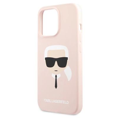 6. Karl Lagerfeld Silikon Karl`s Head Case für iPhone 13 Pro / 13 6.1" - Hellrosa