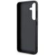 6. DKNY Leder-Monostreifen- und Metall-Logo-Hülle für Samsung Galaxy S24+ – Schwarz