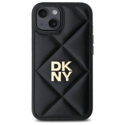 3. DKNY Quilted Stack Logo Hülle für iPhone 15 – Schwarz