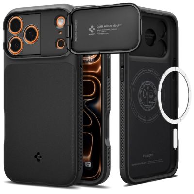 Spigen Optik Armor MagSafe Case für iPhone 17 Pro Max - Schwarz
