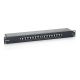 CAT6-Patchpanel, 16 Ports, schwarz, 19" (1U)