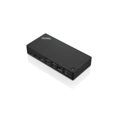 6. Lenovo ThinkPad USB-C Universal-Dockingstation (EU-Version) – Ethernet-LAN-Anschluss (RJ-45): 1 Anschluss; VGA-Anschluss (D-Sub): 1 Anschluss; DisplayPort: 2 Anschlüsse; USB 3.0 (3.1 Gen 1) Typ-C: 1 Anschluss; USB 3.0 (3.1 Gen 1) Anschlüsse: 3 Anschlüsse