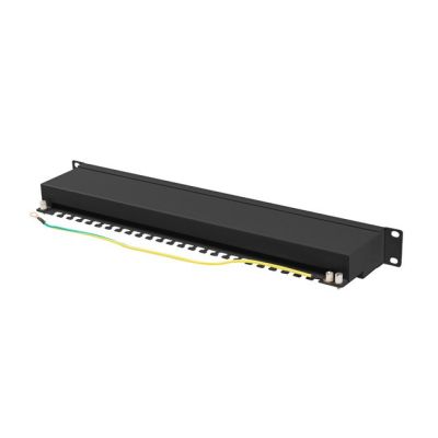 14. LANBERG Patchpanel, 24 Ports, 1 HE, 19" CAT.6A FTP, Schwarz, PPSA-1024-B