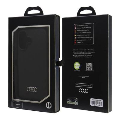 7. Audi Silikonhülle iPhone 16 6,1" schwarz/schwarz Hardcase AU-LSRIP16-Q3/D1-BK