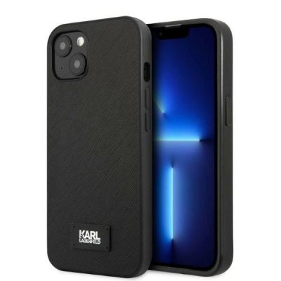 Karl Lagerfeld KLHCP13MSFMP2K iPhone 13 6.1" Hardcase schwarz/schwarz Saffiano Plaque