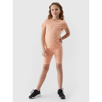 4. Einfarbiges Mädchen-T-Shirt 4F Junior aus 100 % Baumwolle