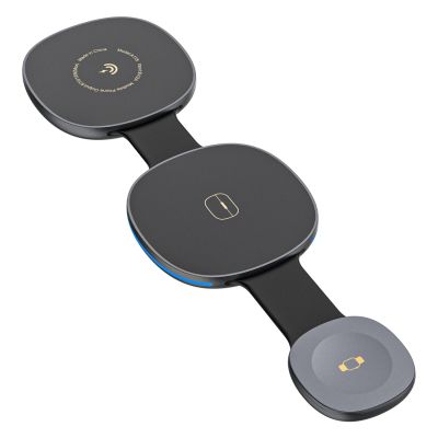 Dudao A11S 3-in-1 kabelloses Ladegerät, kompatibel mit MagSafe, für Smartphone, Smartwatch und Kopfhörer – schwarz