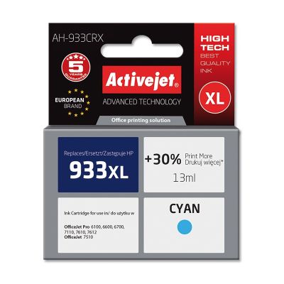 Activejet AH-933CRX Tinte (ersetzt HP 933XL CN054AE; Premium; 13 ml; blau)