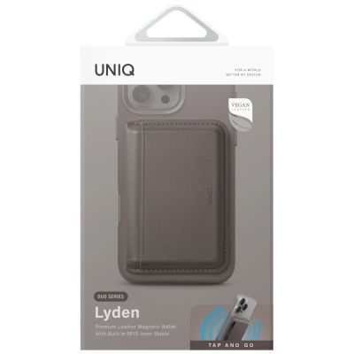 4. Uniq Lyden DS RFID Magnetische Geldbörse mit Telefonständer - Grau