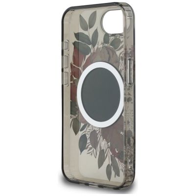 7. Guess IML Flowers MagSafe iPhone 16e Hülle - Schwarz