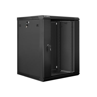 4. Lanberg WF01-6615-10B einteiliger abschließbarer Schrank (15 HE; 769 mm / 600 mm / 600 mm; Standgerät; zu öffnen; 19 Zoll; schwarz)
