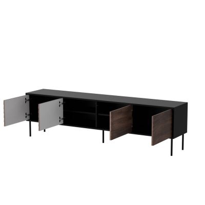 2. 4D CORTINA TV-Schrank 200x40x55 schwarz/walnuss