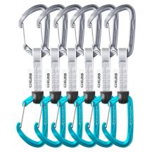 Edelrid 737930106020 Kletterkarabiner, Verschluss mit Verriegelung, D-Form, Blau, Silber, 6 Stück