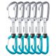 Edelrid 737930106020 Kletterkarabiner, Verschluss mit Verriegelung, D-Form, Blau, Silber, 6 Stück
