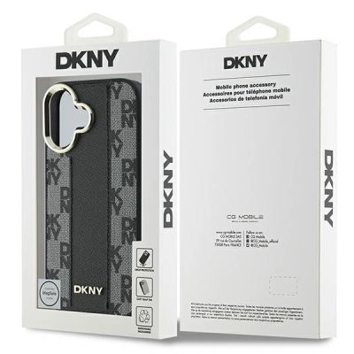 8. DKNY Checkered Pattern Magsafe Hülle für iPhone 16 Plus – Schwarz