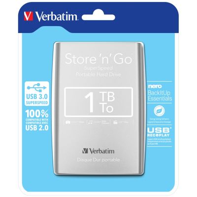 Verbatim Store 'n' Go externe Festplatte 1000 GB Silber