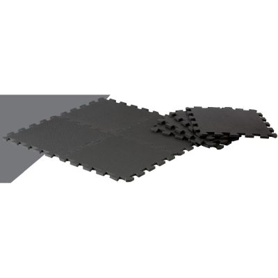 8. Puzzlematte für Fitnessgeräte, 8 Stück, 30 x 30 x 0,9 cm, Schwarz, Rein 2, Verbessern