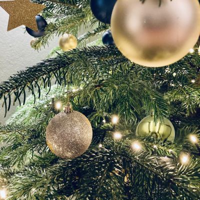 12. Dekorative Plastikkugel-Box, 46 Stück, Glimmer, Kupfer