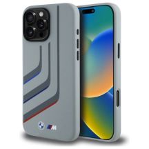 BMW Silikon Turning Lines MagSafe Hülle für iPhone 16 Pro Max – grau