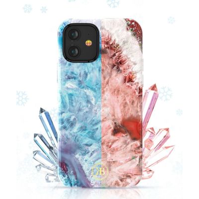 3. Kingxbar Agate Series elegante Hülle bedruckt mit Achat iPhone 12 mini grün