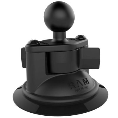 3. RAM Mount Twist-Lock™ Saugnapf für Windschutzscheibe/Armaturenbrett mit Kopf der Größe B RAM-B-224-1U