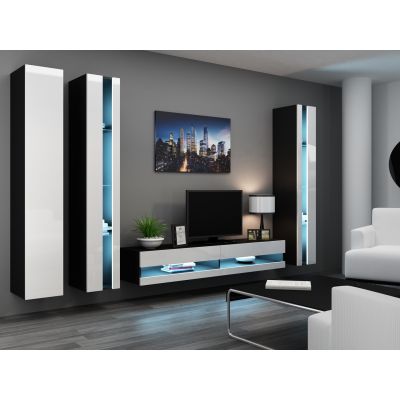 6. TV-Schrank VIGO NEU '180' 30/180/40 schwarz/weiß flach