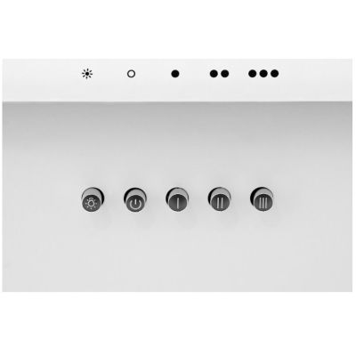 5. AKPO WK-4 Clarus 60 Weiße Kaminhaube (600 mm; gebogene weiße Glasfront)