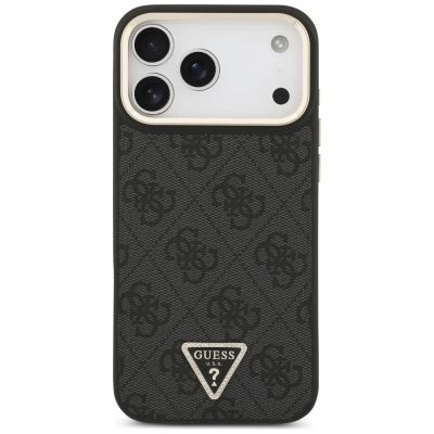 3. Guess 4G Triangle Logo MagSafe Case für iPhone 17 Pro Max - Schwarz und Gold