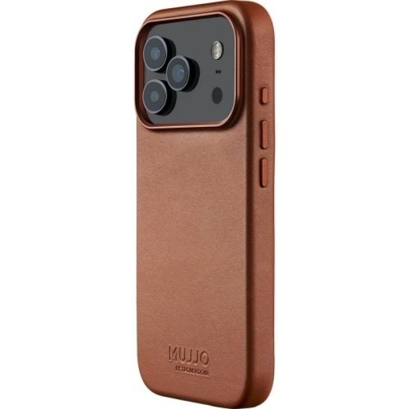 15. Mujjo Lederhülle in Hellbraun für iPhone 17 Pro