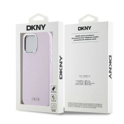 8. DKNY Flüssigsilikon-Hülle mit kleinem Metalllogo und MagSafe-Funktion für iPhone 14 Pro Max – Pink