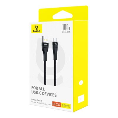 7. Baseus Flash 2 USB-auf-USB-C-Kabel 100 W 2 m (Schwarz)