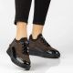 8. braune Keilschuhe aus Wildleder mit Krokodilprägung von Filippo (Modell DP8106)