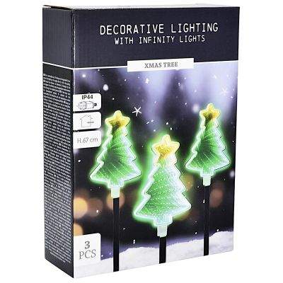 6. Dekorative Gartenlampen, Wegeleuchten, 3-teilig, Weihnachtsbaumspiegel