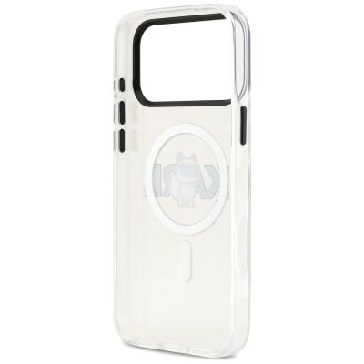 7. Karl Lagerfeld IML Choupette Sketch Logo MagSafe Case für iPhone 17 Pro – Transparent