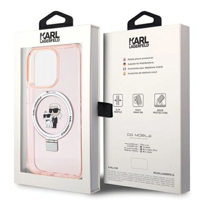 7. Karl Lagerfeld KLHMP15XHMRSKCP iPhone 15 Pro Max 6,7" rosa/rosa Hardcase Ringständer Karl&Choupette MagSafe