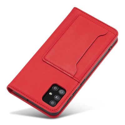 7. Magnetkartenetui Hülle für Samsung Galaxy A13 5G Tasche Geldbörse Kartenhalter Rot